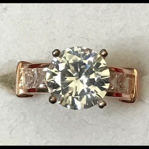 New Rose Gold Tone Simulated Diamonds Ring